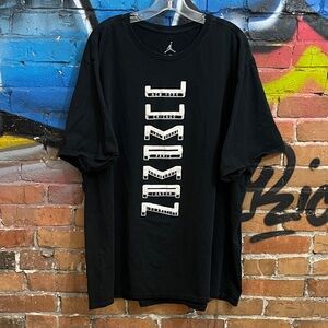 JORDAN-men’s black cotton ALL CITIES short sleeve graphic crewneck tee-shirt